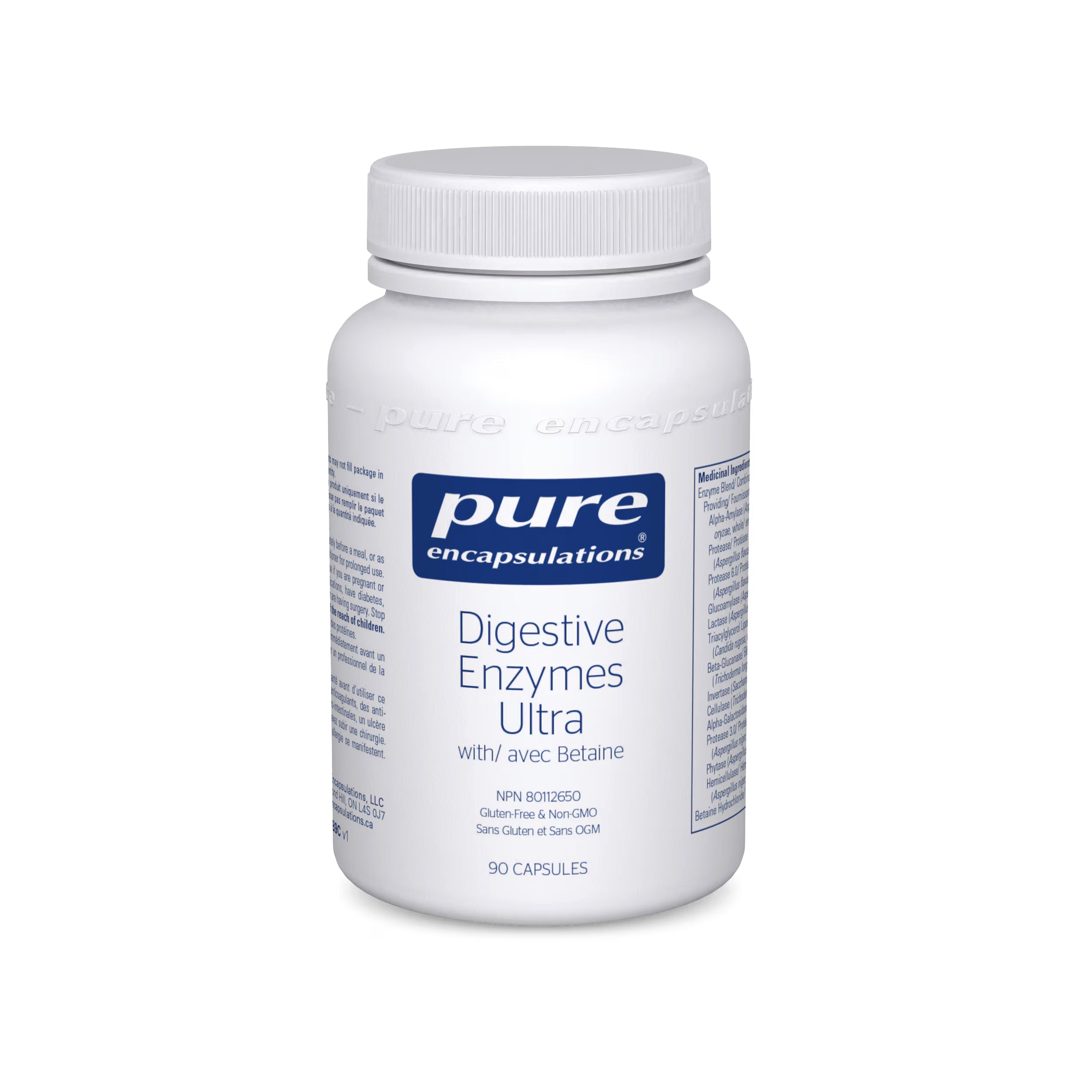 Digestive Enzymes Ultra avec Bétaïne - Pure Encapsulations - 90 capsules